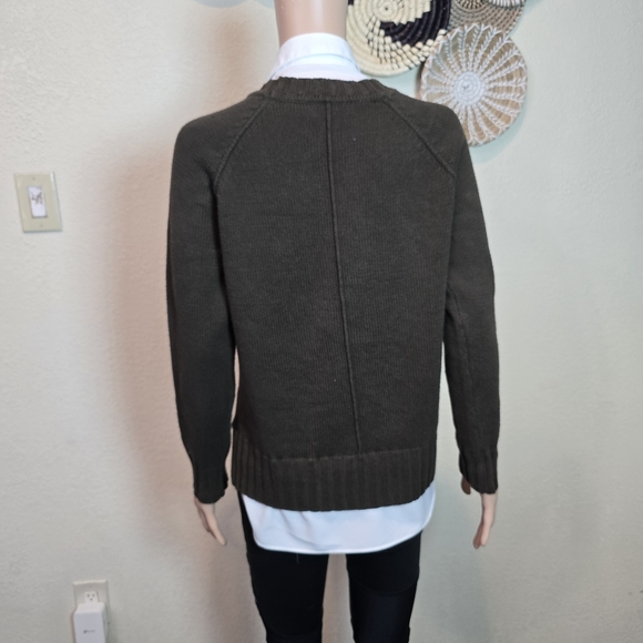 LAUREN RALPH LAUREN Womens Sweater Layered Bullion Patch Logo Brown Small - Picture 15 of 16